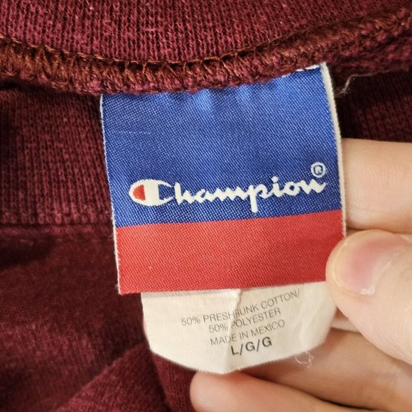 Vintage 90s Maine Large Embroidered‎ Crewneck Sweatshirt Maroon Lighthouse Beach - Picture 9 of 10